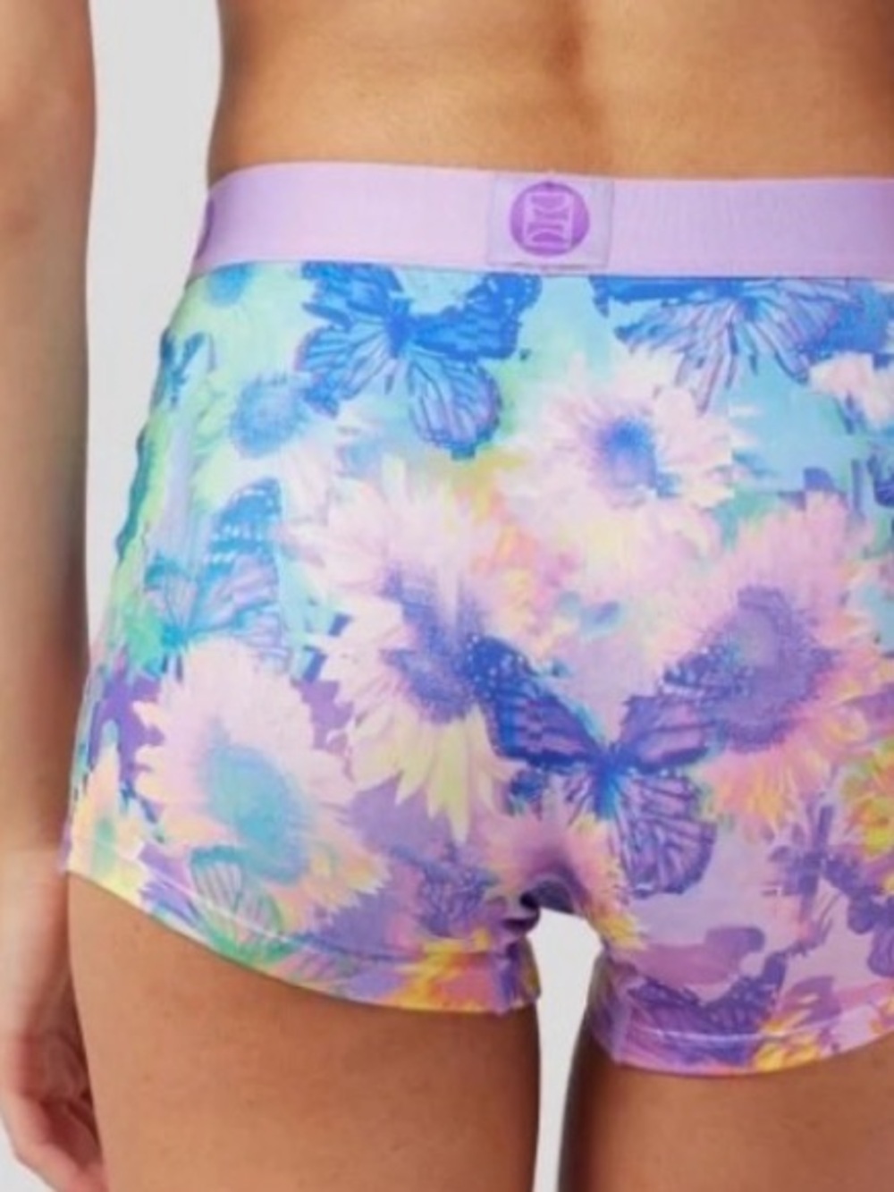 PSD /// Women's Garden Glitch Lavender Floral Soft Boy Shorts - Size Small - Picture 3 of 5